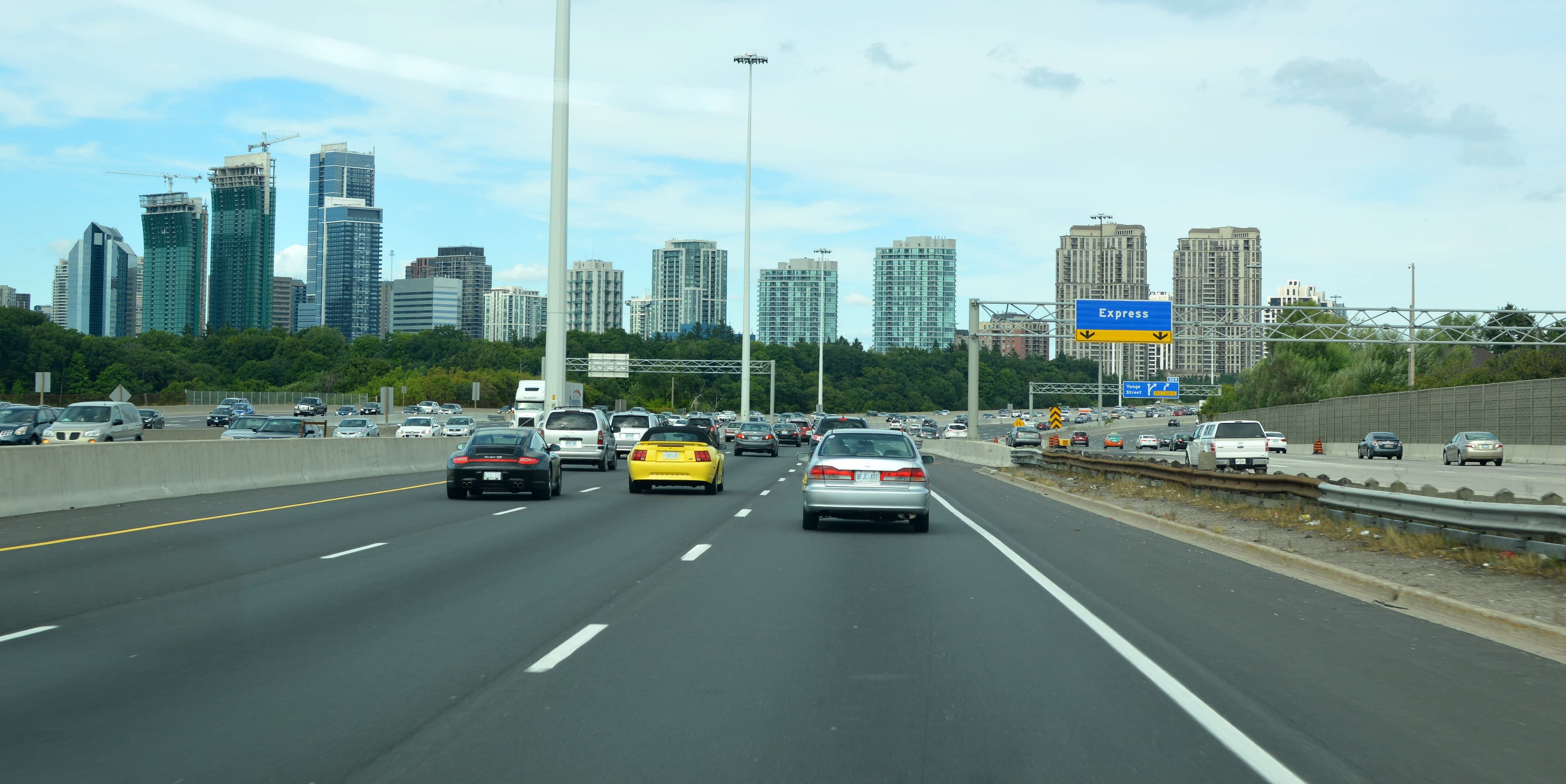 Highway 401 eastbound near Yonge Street in Toronto